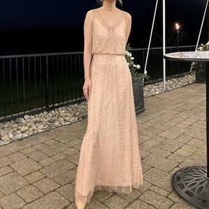 Vintage Cache Beaded Pink Gown